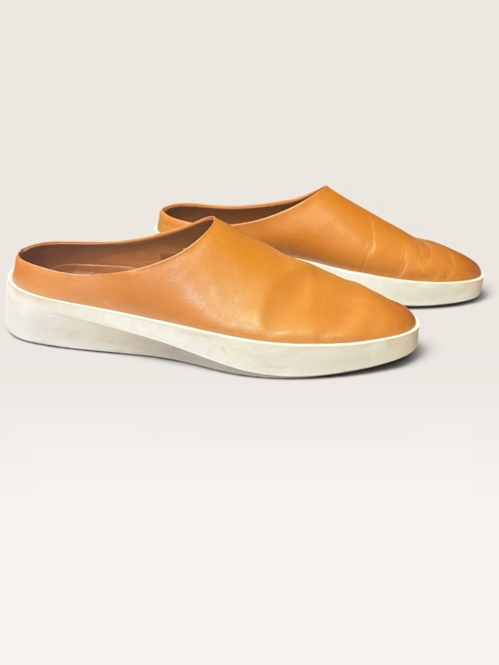US 10.5 Wolf & Shepherd Cruise Mule Men's Fair Honey Leather Shoes Size 44